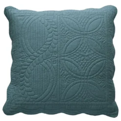 BecquetHousse d'oreiller ou de coussin matelassée en coton bleu canard - BAILLARGUES