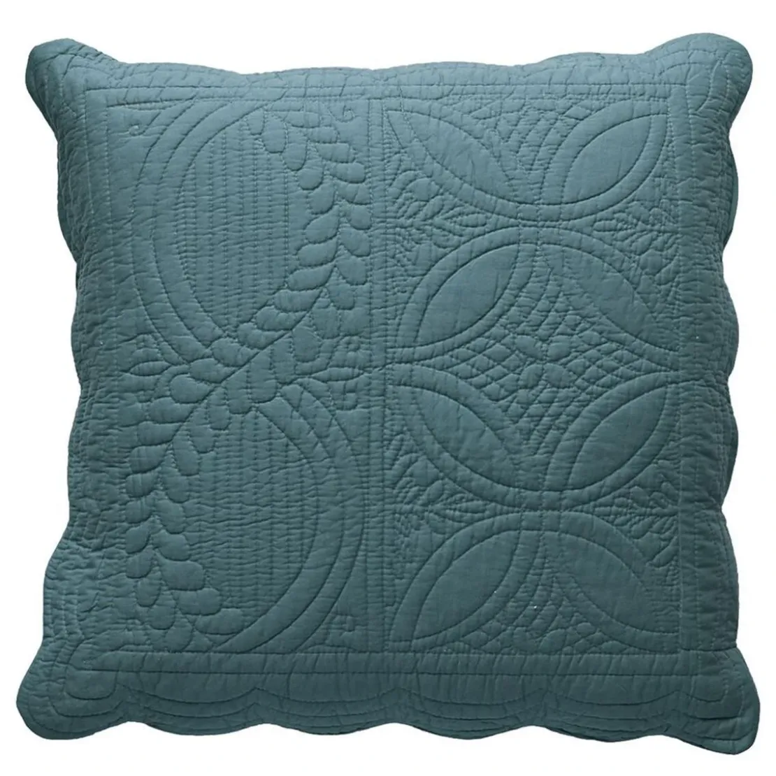 BecquetHousse d'oreiller ou de coussin matelassée en coton bleu canard - BAILLARGUES