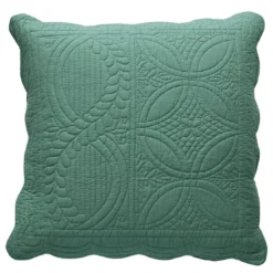 BecquetHousse d'oreiller ou de coussin matelassée en coton vert eucalyptus - BAILLARGUES