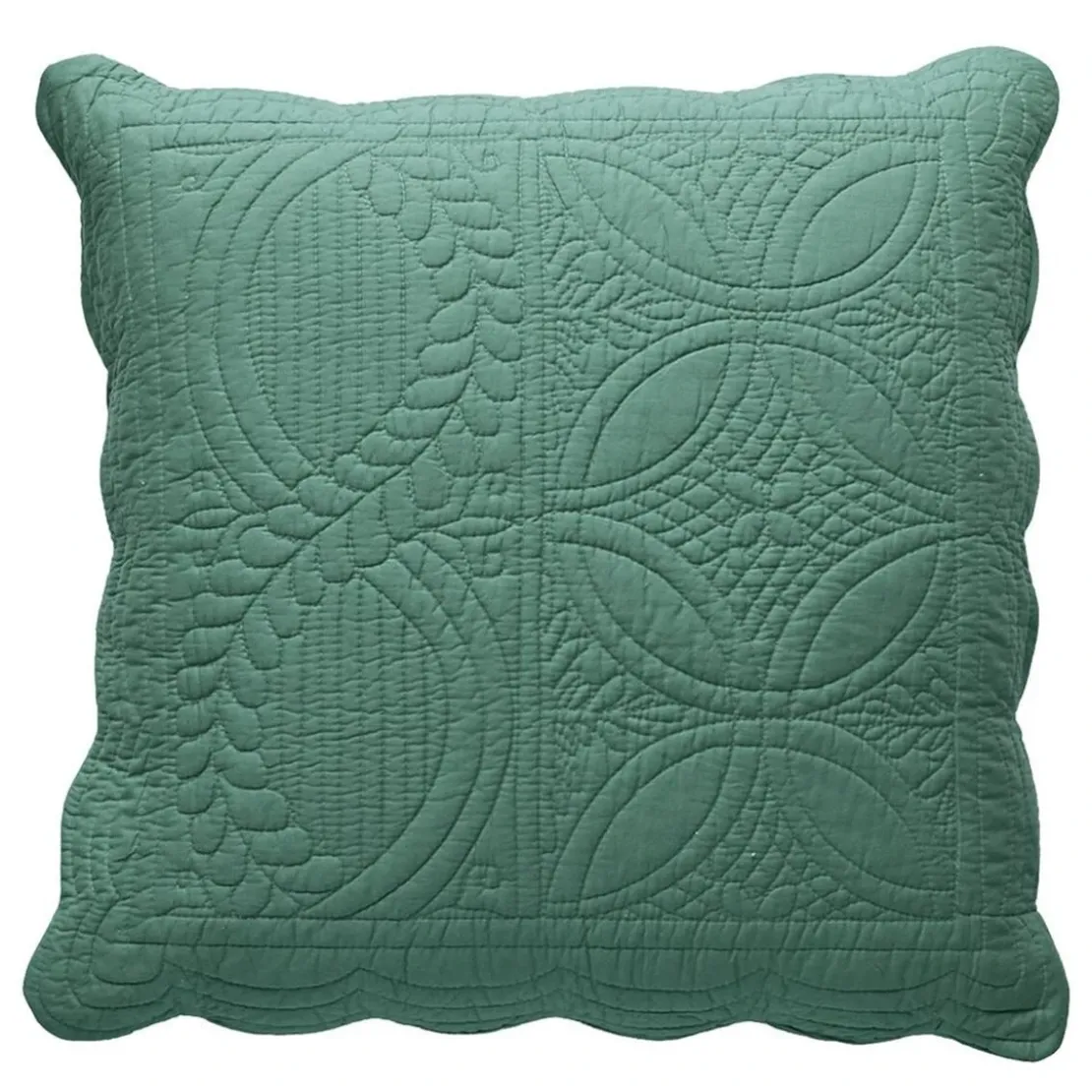 BecquetHousse d'oreiller ou de coussin matelassée en coton vert eucalyptus - BAILLARGUES