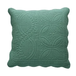 BecquetHousse d'oreiller ou de coussin matelassée en coton vert eucalyptus - BAILLARGUES