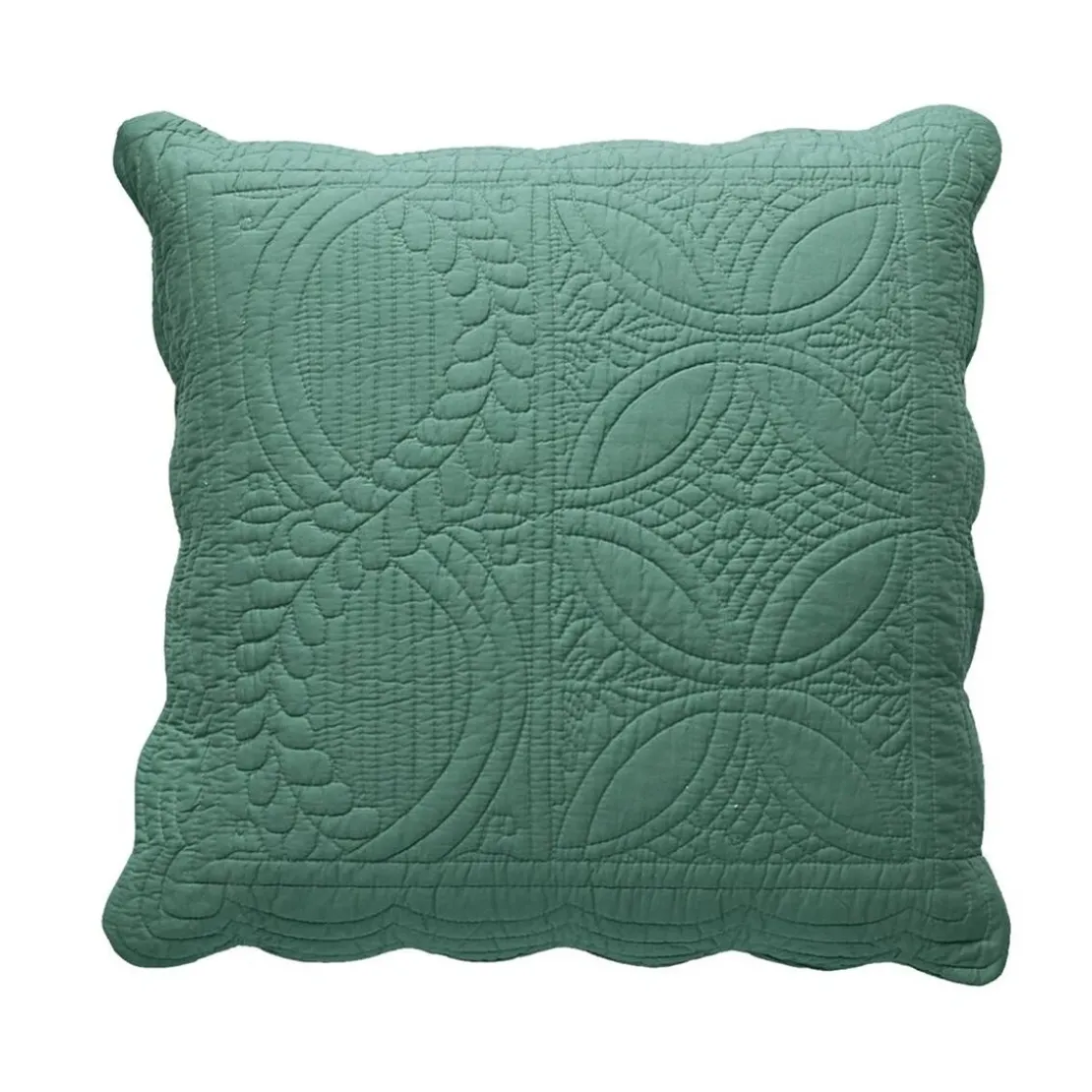 BecquetHousse d'oreiller ou de coussin matelassée en coton vert eucalyptus - BAILLARGUES