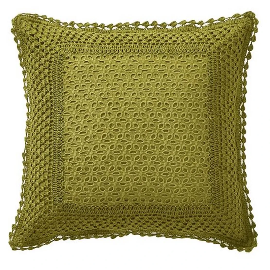 BecquetHousse d'oreiller SANDRAen coton vert kaki