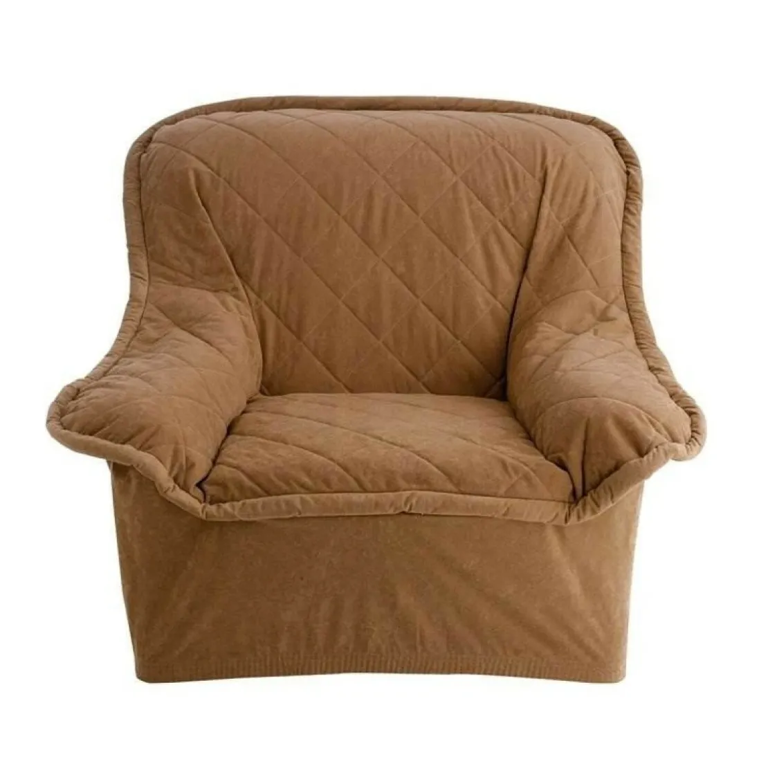 BecquetHousse fauteuil, canapé en microfibre - Marron noisette