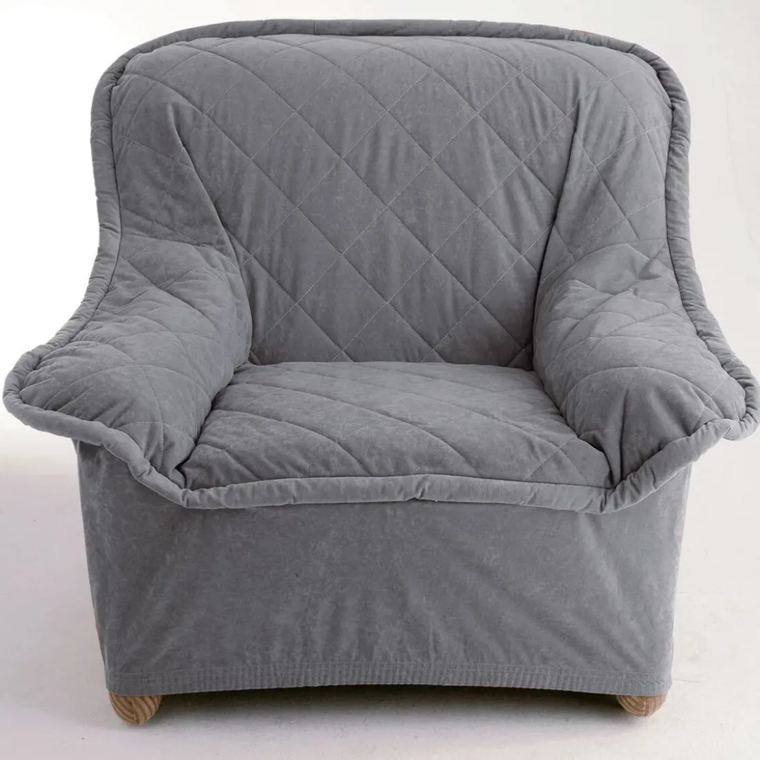 BecquetHousse fauteuil, canapé en microfibre-gris