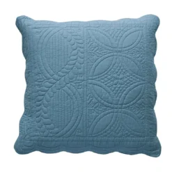 BecquetHousse oreiller en coton boutis 65x65 - bleu grisé