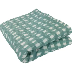 BecquetJeté de canapé coton tissé jacquard - Bleu aqua - MORGANS