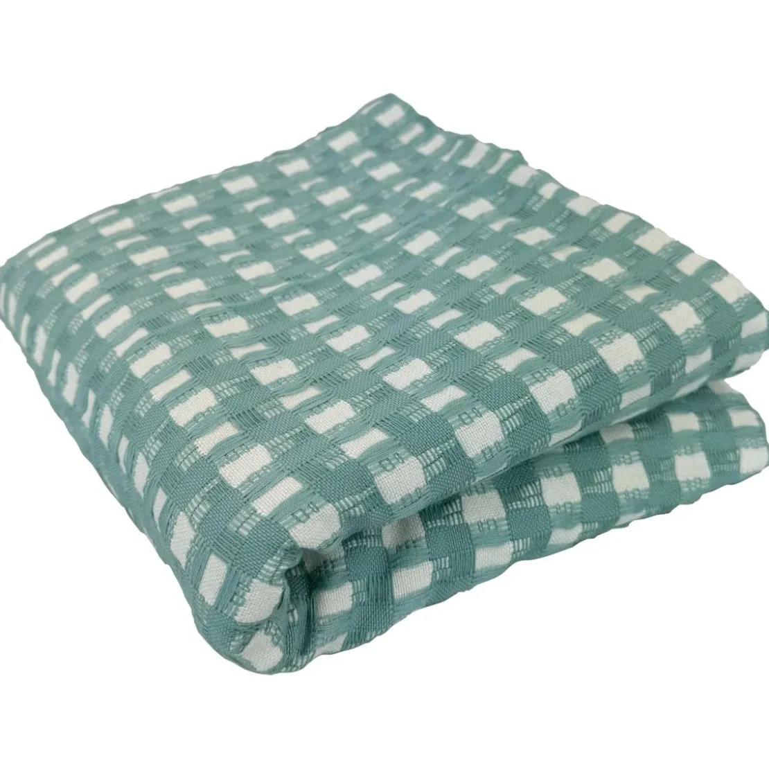 BecquetJeté de canapé coton tissé jacquard - Bleu aqua - MORGANS