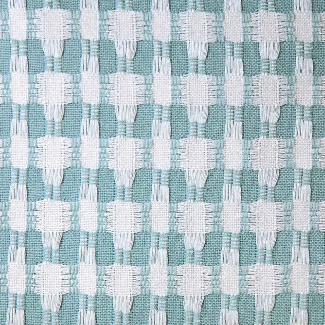 BecquetJeté de canapé coton tissé jacquard - Bleu aqua - MORGANS