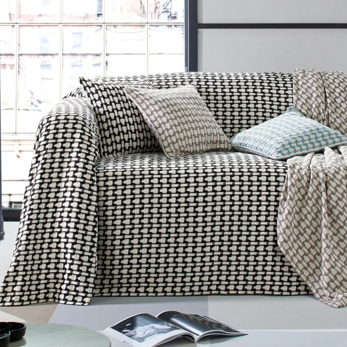 BecquetJeté de fauteuil coton tissé jacquard MORGANS - Noir