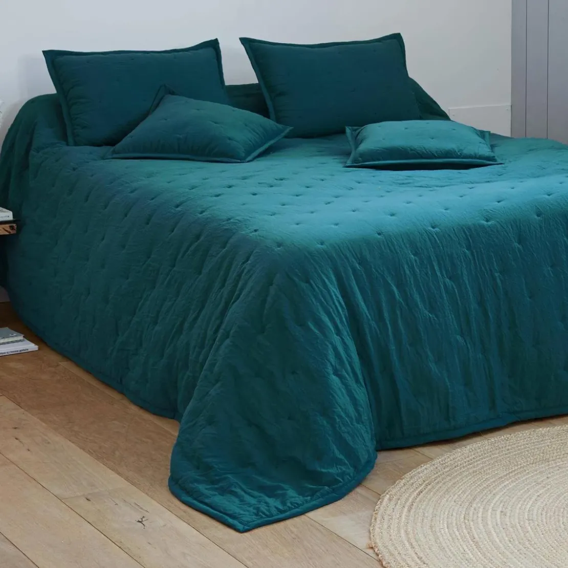 BecquetJeté de lit matelassé CELESTE vert émeraude