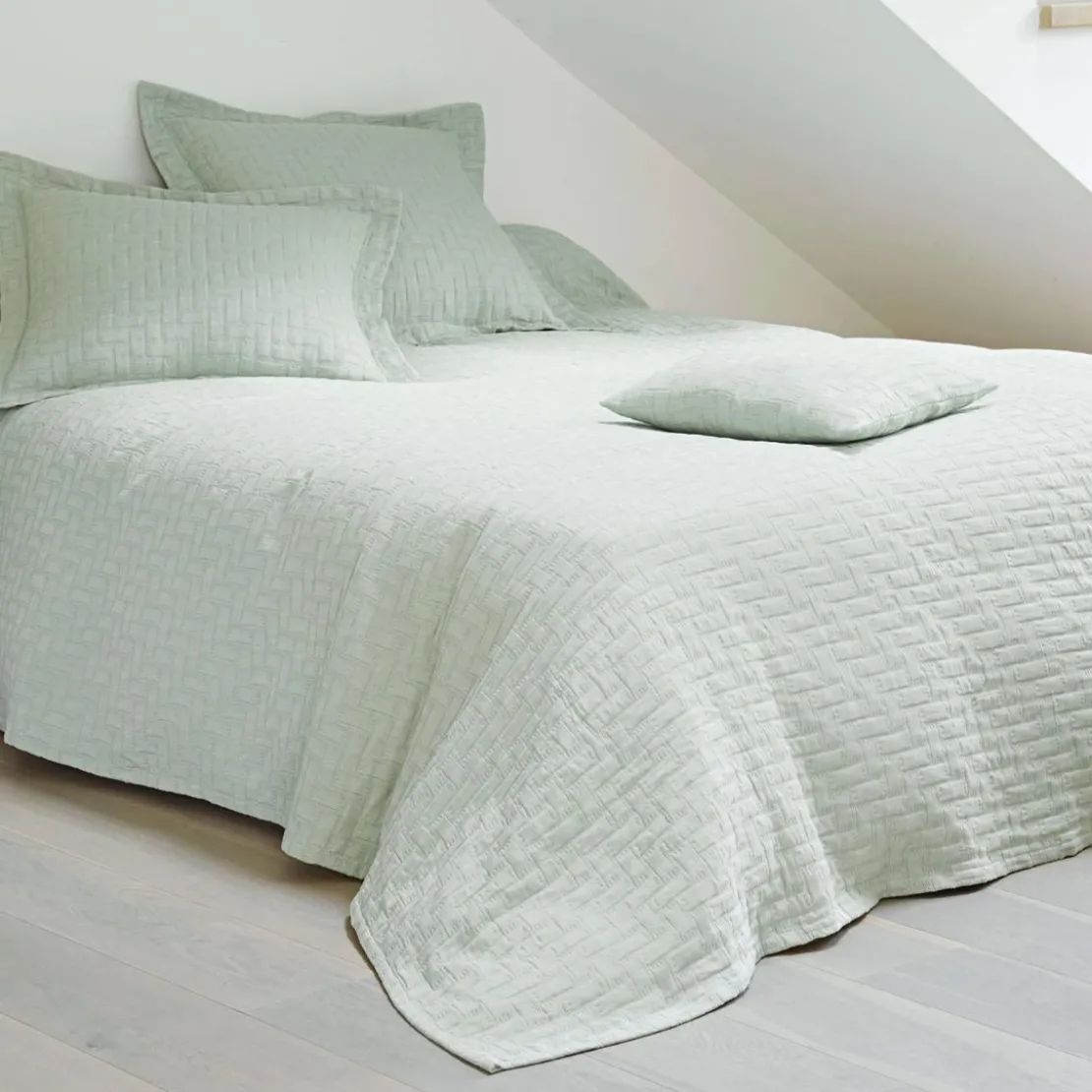 BecquetJeté de lit tissé en coton jacquard floqué CL.LADRI - Vert