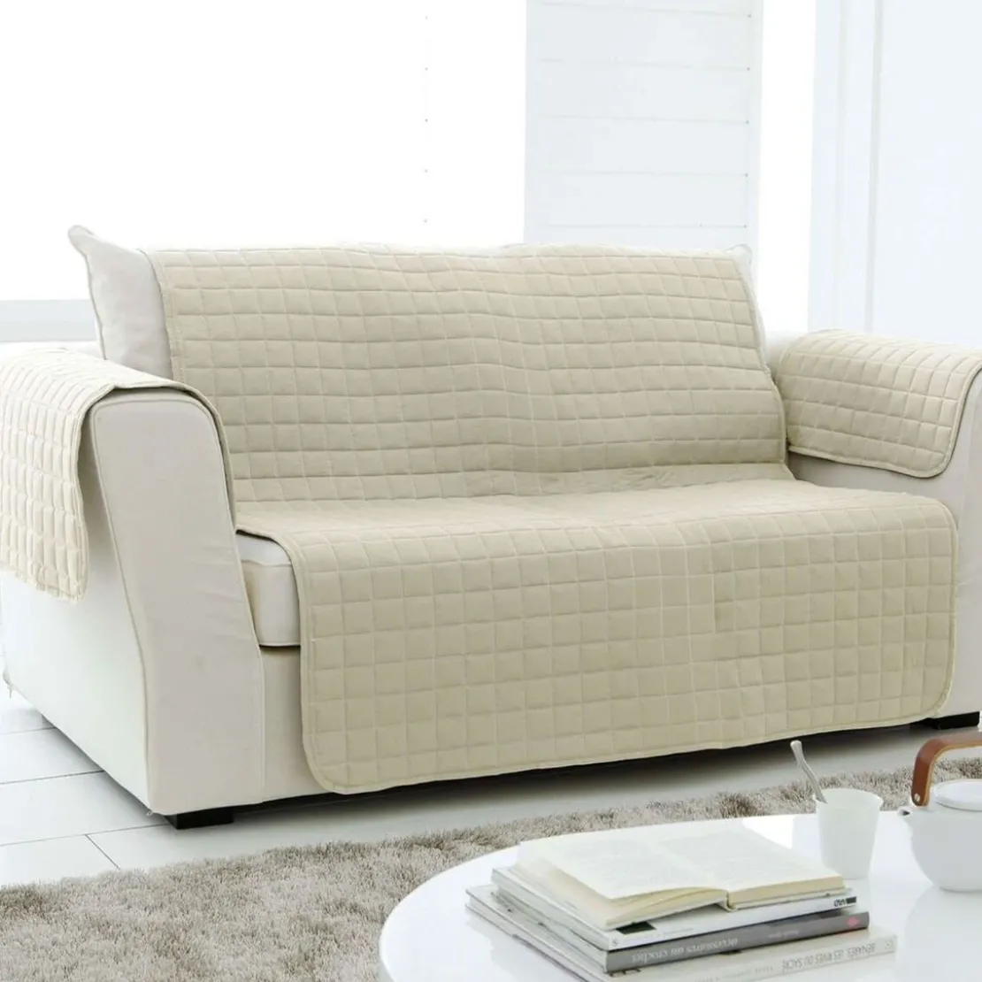 BecquetLot de 2 accoudoirs matelassés70x55 - beige