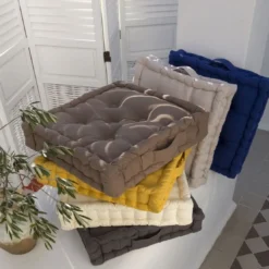 BecquetLot de 2 coussins matelas en coton gris moyen - ISIS