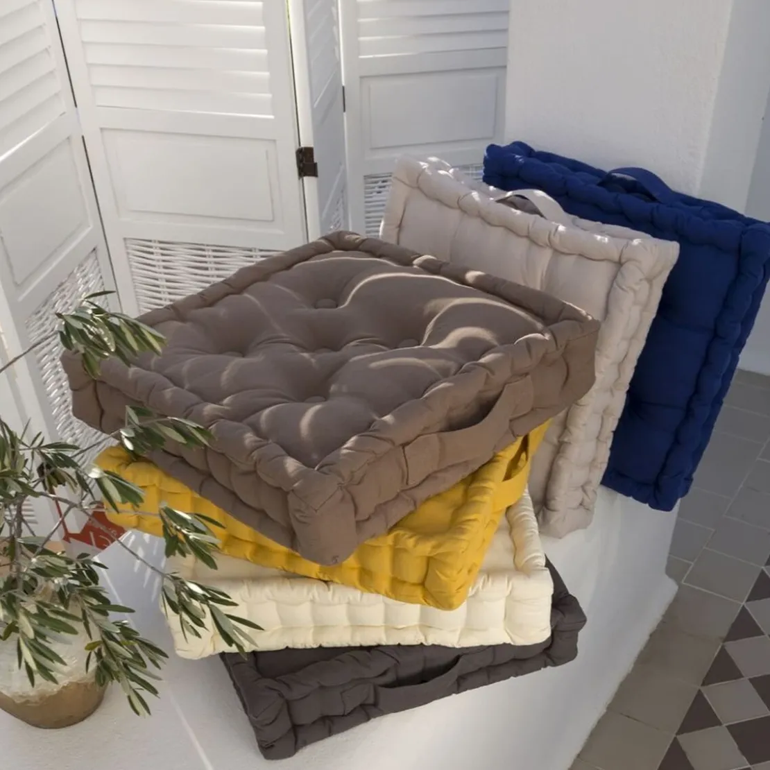 BecquetLot de 2 coussins matelas en coton gris moyen - ISIS