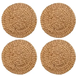 BecquetLot de 4 Dessous d'assiettes ronds tressés RUBINE - naturel