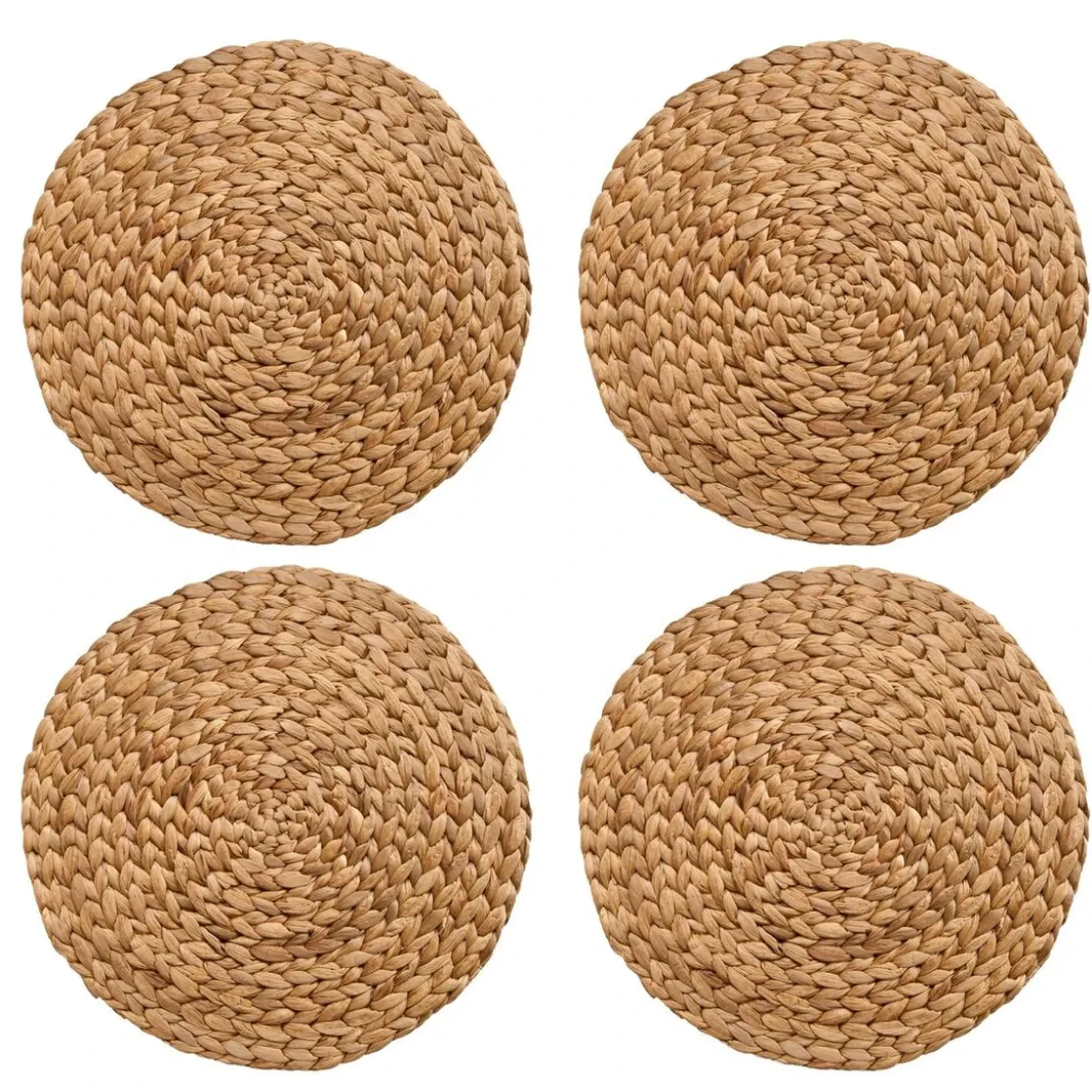 BecquetLot de 4 Dessous d'assiettes ronds tressés RUBINE - naturel