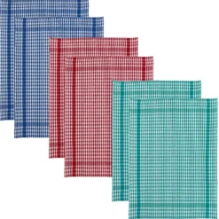BecquetLot de 6 essuie mains bouclette à carreaux