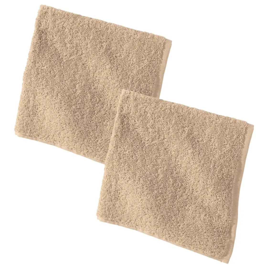 BecquetLot de 2 Essuie-mains carré PRATIK - beige sable
