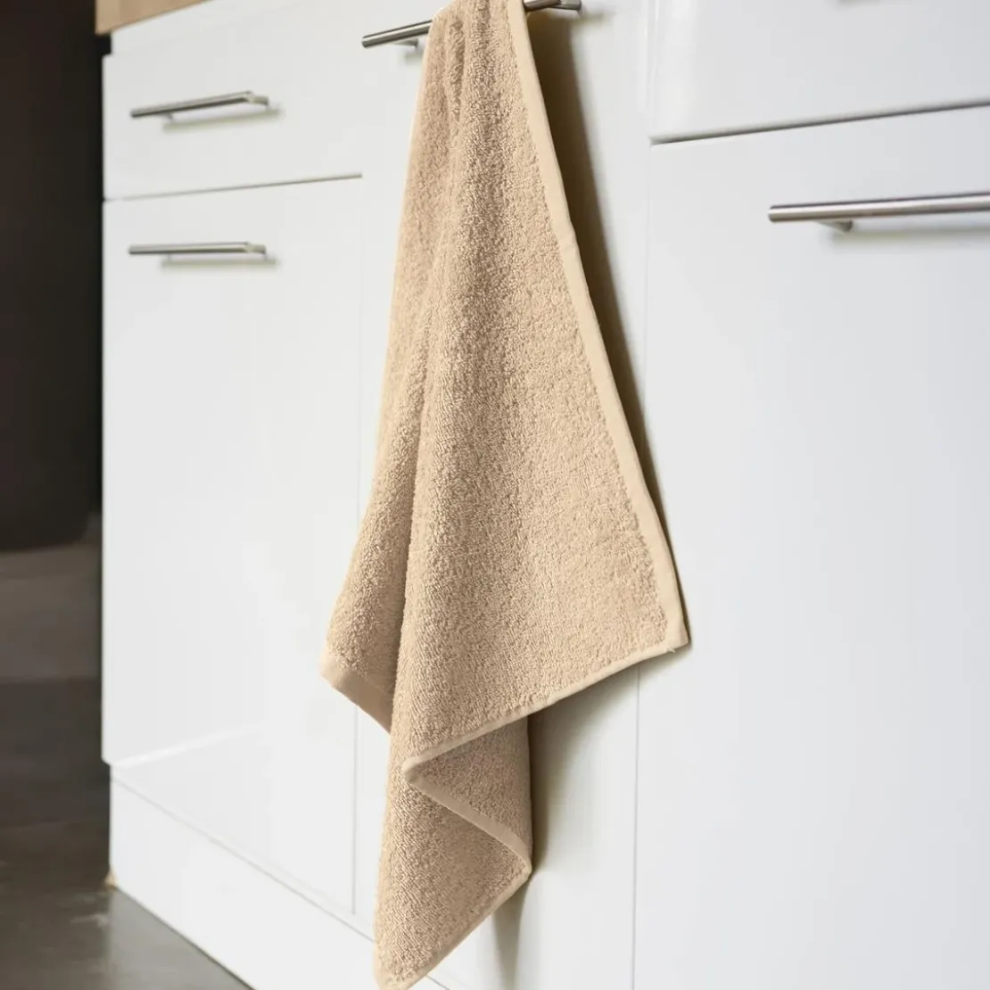 BecquetLot de 2 Essuie-mains carré PRATIK - beige sable