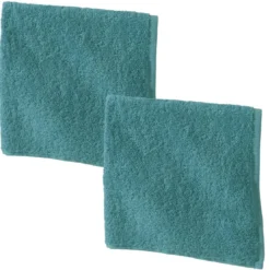 BecquetLot de 2 Essuie-mains carré PRATIK - bleu paon