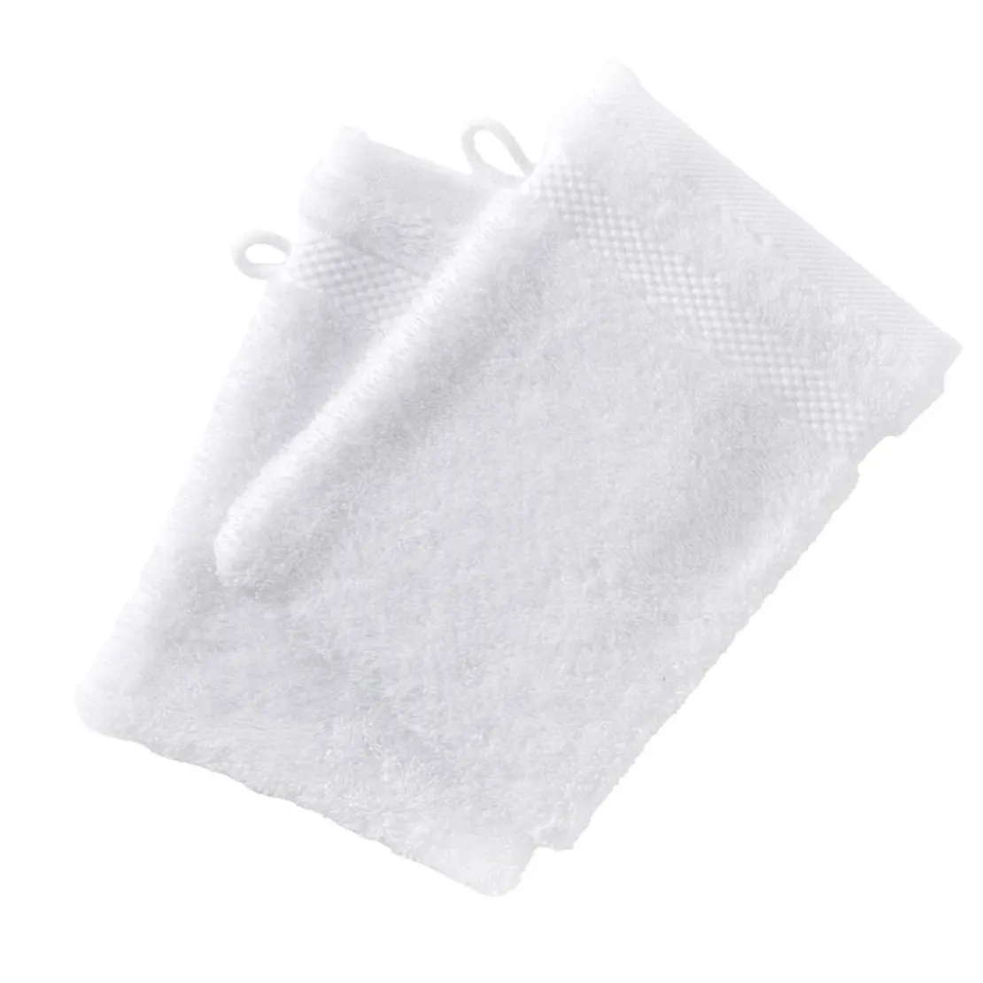 BecquetLot de 2 gants de toilette en coton 500g/m² ATLANTIQUE - blanc