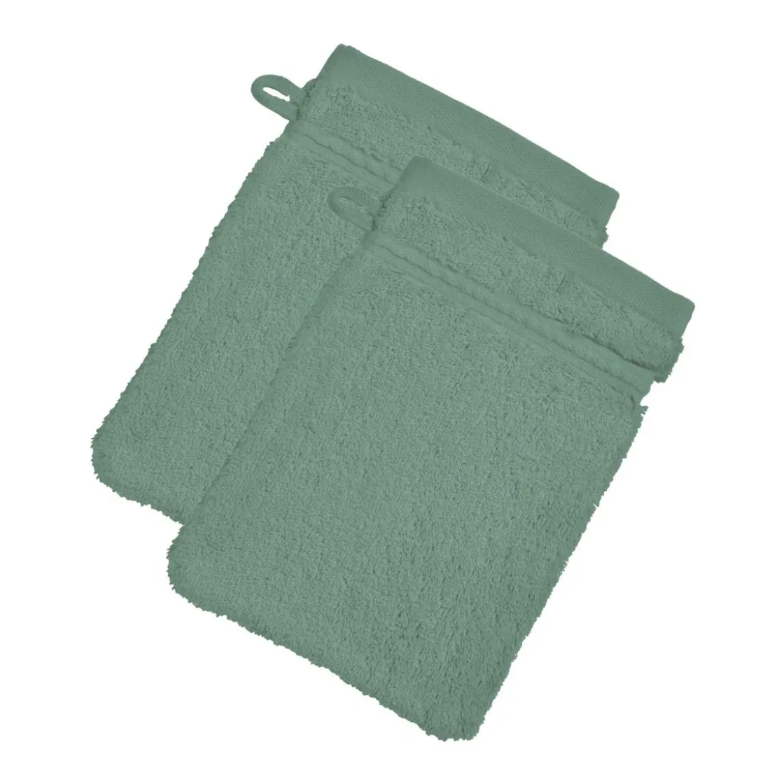 BecquetLot de 2 gants de toilette 600g/m² COTON EGYPTE - vert amande