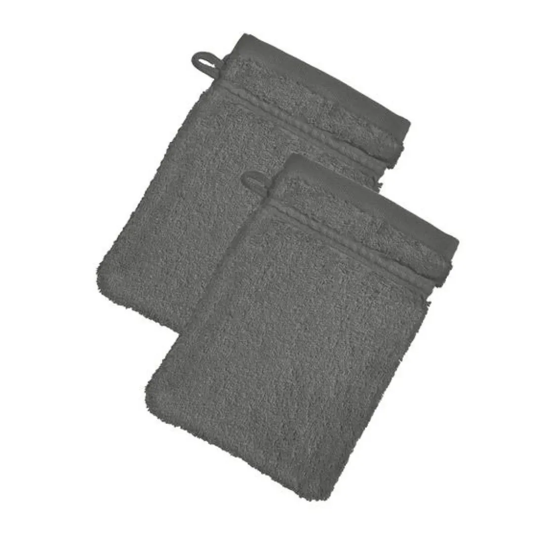 BecquetLot de 2 gants de toilette 600g/m² COTON EGYPTE - gris granit