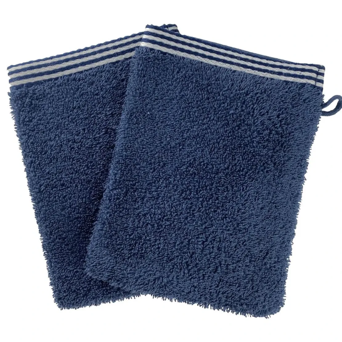 BecquetLot de 2 gants de toilette bleu marine uni - PHARE