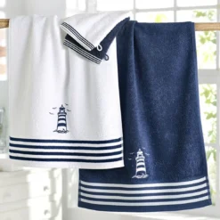 BecquetLot de 2 gants de toilette bleu marine uni - PHARE