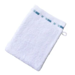BecquetLot de 2 gants de toilette en coton blanc - MOSAIQUA