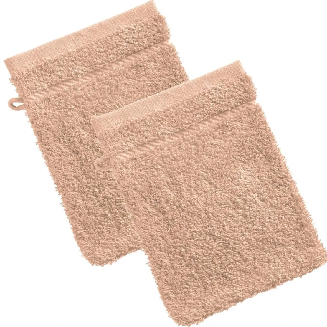 BecquetLot de 2 gants de toilette coton prélavé 420 g/m² CLAIRE - rose nude