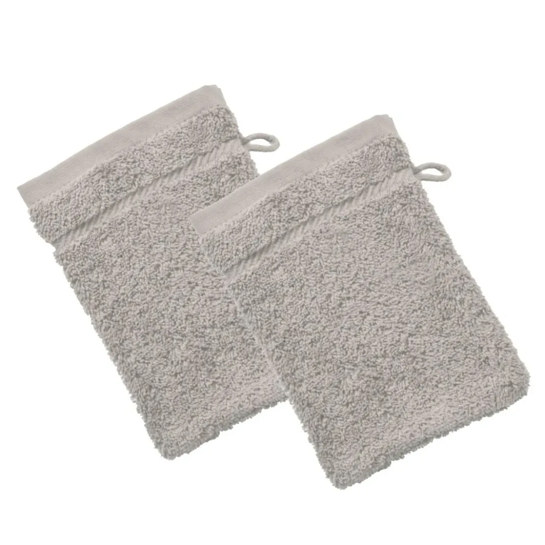 BecquetLot de 2 gants de toilette coton prélavé 420 g/m² CLAIRE - gris galet