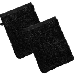BecquetLot de 2 gants de toilette coton prélavé 420 g/m² CLAIRE - noir