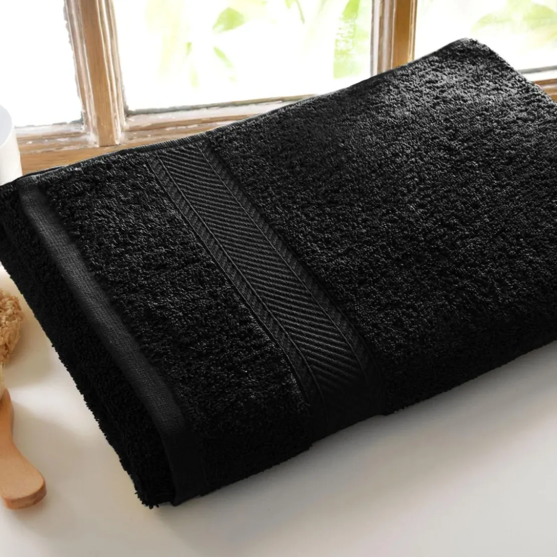BecquetLot de 2 gants de toilette coton prélavé 420 g/m² CLAIRE - noir