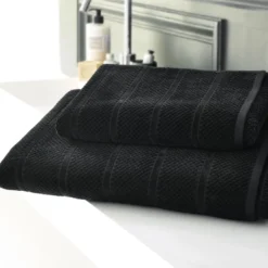 BecquetLot de 2 gants de toilette coton velours éponge noirs ALICIASERV