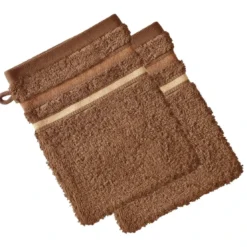 BecquetLot de 2 gants de toilette EXTRA SOFT - beige chataigne