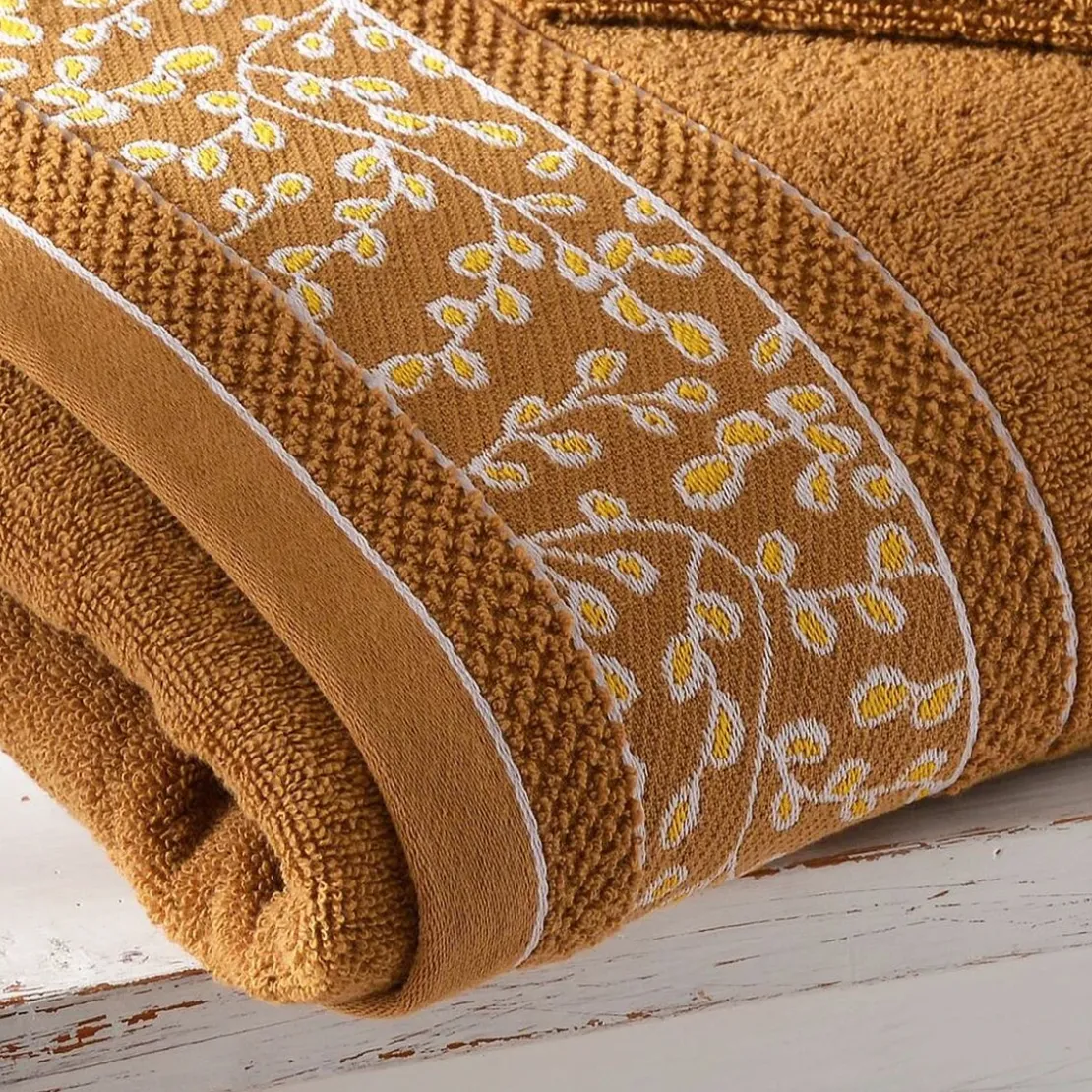 Becquet Lot de 2 gants de toilette coton HERBAL marron noisette
