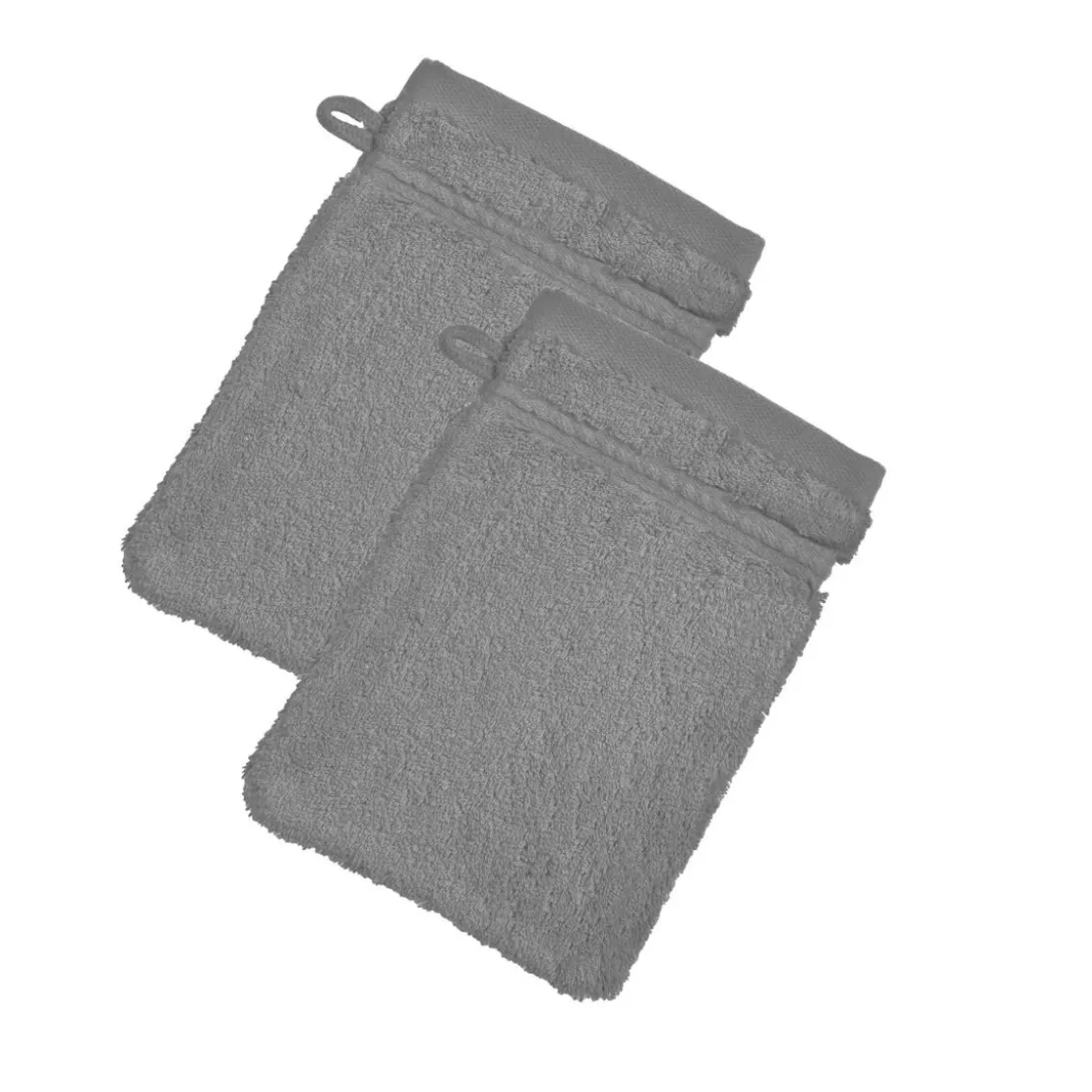 BecquetLot de 2 gants de toilette 600g/m² COTON EGYPTE - gris silex