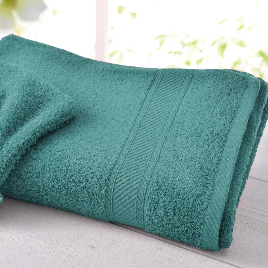 BecquetLot de 2 gants de toilette coton prélavé 420 g/m² CLAIRE - bleu paon