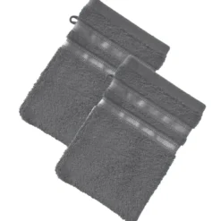 BecquetLot de 2 gants de toilette EXTRA SOFT - gris foncé