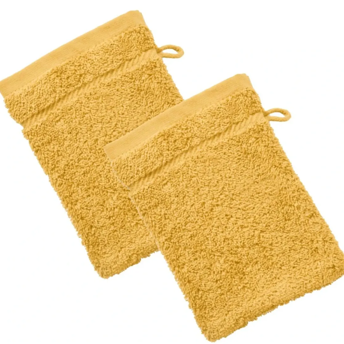 BecquetLot de 2 gants de toilette coton prélavé 420 g/m² CLAIRE - jaune miel