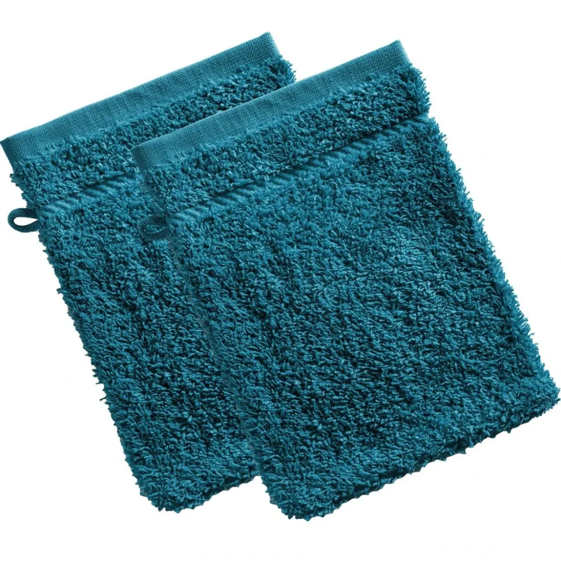 BecquetLot de 2 gants de toilette coton prélavé 420 g/m² CLAIRE - Bleu canard