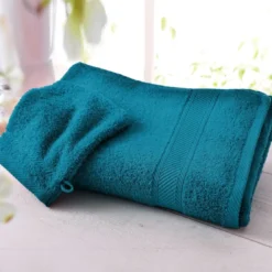 BecquetLot de 2 gants de toilette coton prélavé 420 g/m² CLAIRE - Bleu canard
