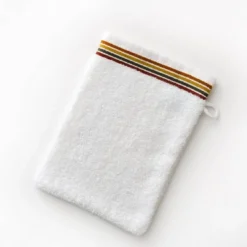 BecquetLot de 2 gants de toilette en coton blanc avec liteau arabesque - LITEAUPONGE