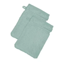 BecquetLot de 2 gants de toilette 600g/m² COTON EGYPTE - bleu opaline