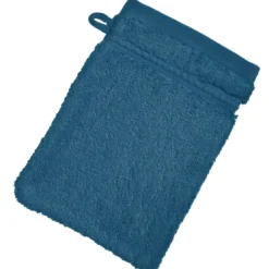 BecquetLot de 2 gants de toilette 600g/m² COTON EGYPTE - bleu pacifique