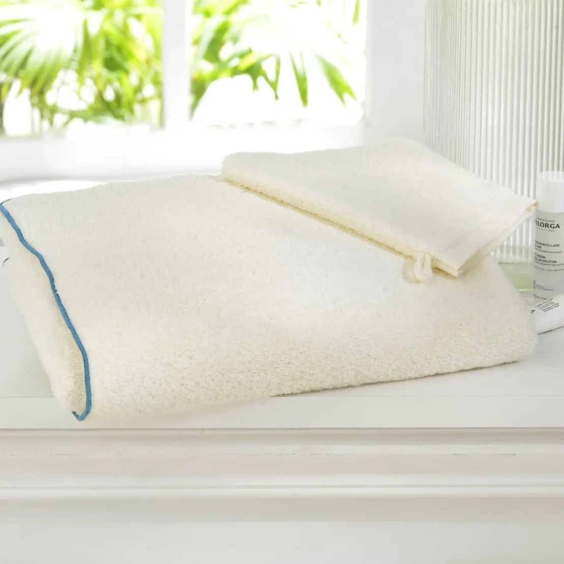 BecquetLot de 2 gants de toilette 480g/m² SAMIA blanc cassé 15x21cm