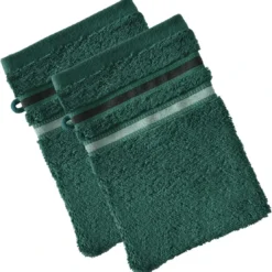 BecquetLot de 2 gants de toilette EXTRA SOFT - vert sapin