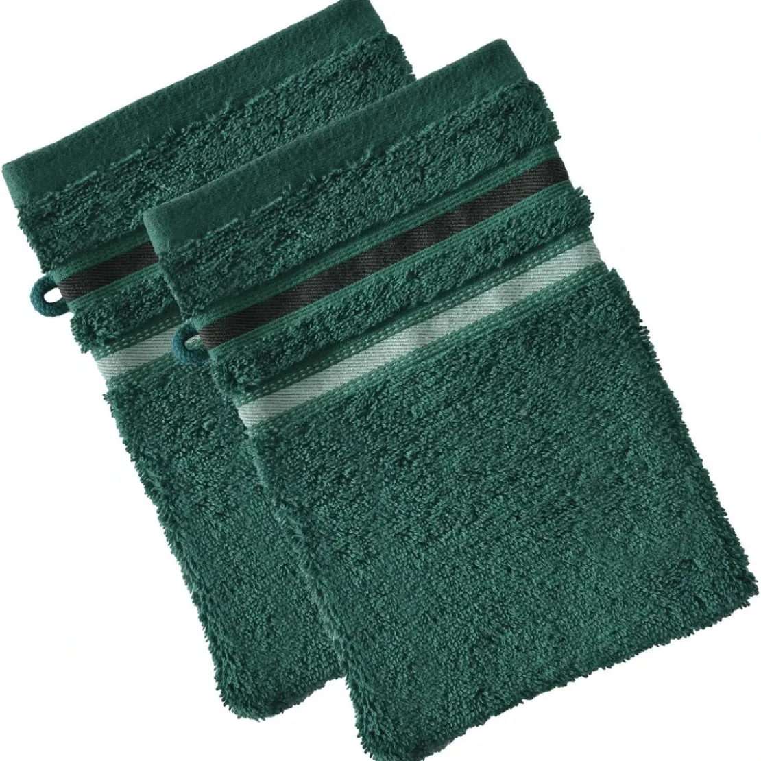 BecquetLot de 2 gants de toilette EXTRA SOFT - vert sapin
